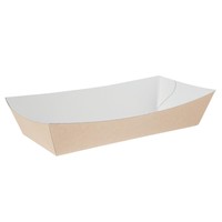 Barquettes alimentaires moyennes kraft compostables | 45 x 115 x 220mm (lot de 250)