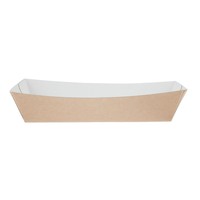 Barquettes alimentaires moyennes kraft compostables | 45 x 115 x 220mm (lot de 250)