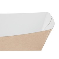 Barquettes alimentaires moyennes kraft compostables | 45 x 115 x 220mm (lot de 250)