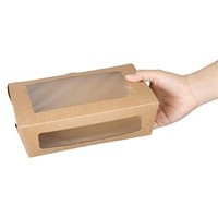 Boîtes salade  en PLA et papier avec fenêtre PET Recyclable 1200ml | 50 x  139 x 200mm (lot de 150)
