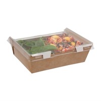 Barquettes alimentaires kraft recyclables avec couvercles 910ml | 52 x 160 127mm  (lot de 200)