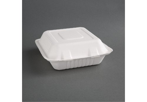  ProChef Boîtes 3 compartiments avec couvercle à charnière compostables | 39 x 223 x 201mm (lot de 200) 