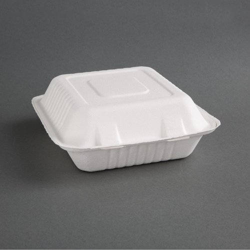  ProChef Boîtes 3 compartiments avec couvercle à charnière compostables | 39 x 223 x 201mm (lot de 200) 