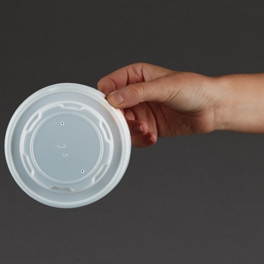Couvercles pour bols à soupe compostables en papier doublé APL Vegware  | 10 x 115 mm | convient pour GF046 et GF047 | (lot de 500)