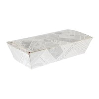 Boîtes repas en carton compostables impression journal | 60 x 250 x 125mm (lot de 150)