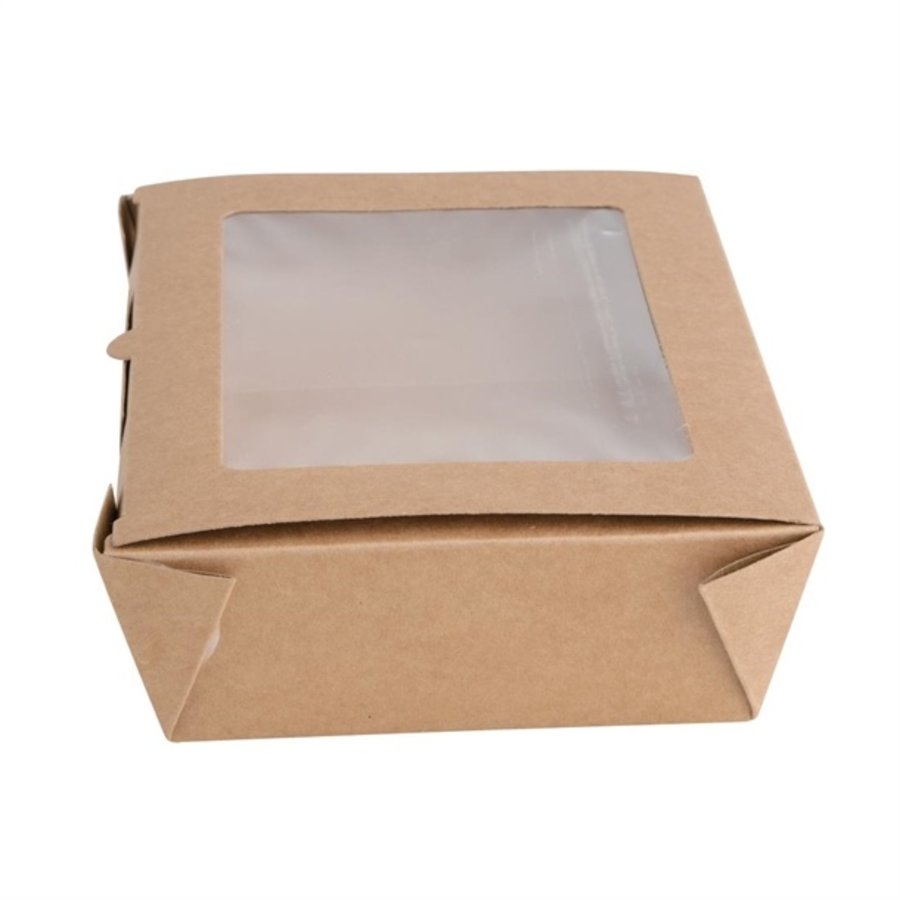 Boîtes salade compostables avec fenêtre en PLA 700ml | 45 x 120 x 172mm (lot de 200)