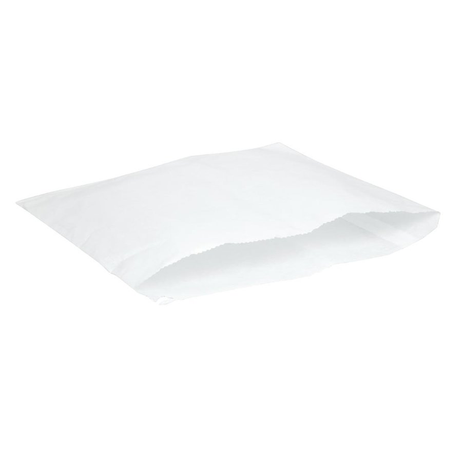 Sachets plats blancs compostables en papier recyclé Vegware | 254 x 254mm (Lot de 1000)