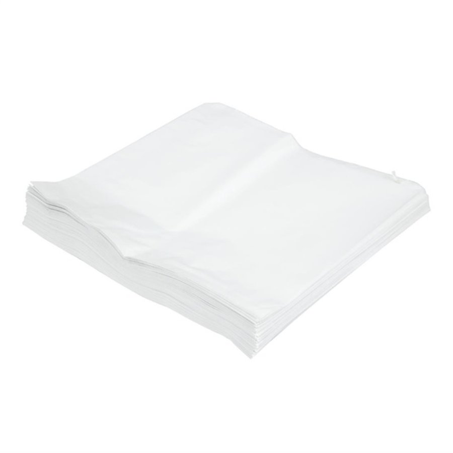 Sachets plats blancs compostables en papier recyclé Vegware | 254 x 254mm (Lot de 1000)