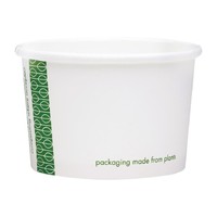 Pots pour aliments chauds compostables en PLA et papier Vegware 110ml | 49 mm (Lot de 1000)