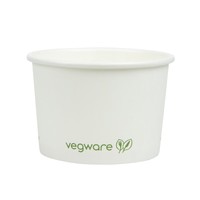 Pots pour aliments chauds compostables en PLA et papier Vegware 110ml | 49 mm (Lot de 1000)