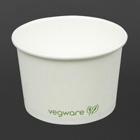 Pots pour aliments chauds compostables en PLA et papier Vegware 110ml | 49 mm (Lot de 1000)