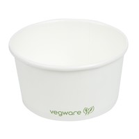 Bols à soupe ou glace compostables en PLA et papier blanc Vegware 170ml | 45 x 90 mm | convient pour GH166 et GH167 (lot de 1000)
