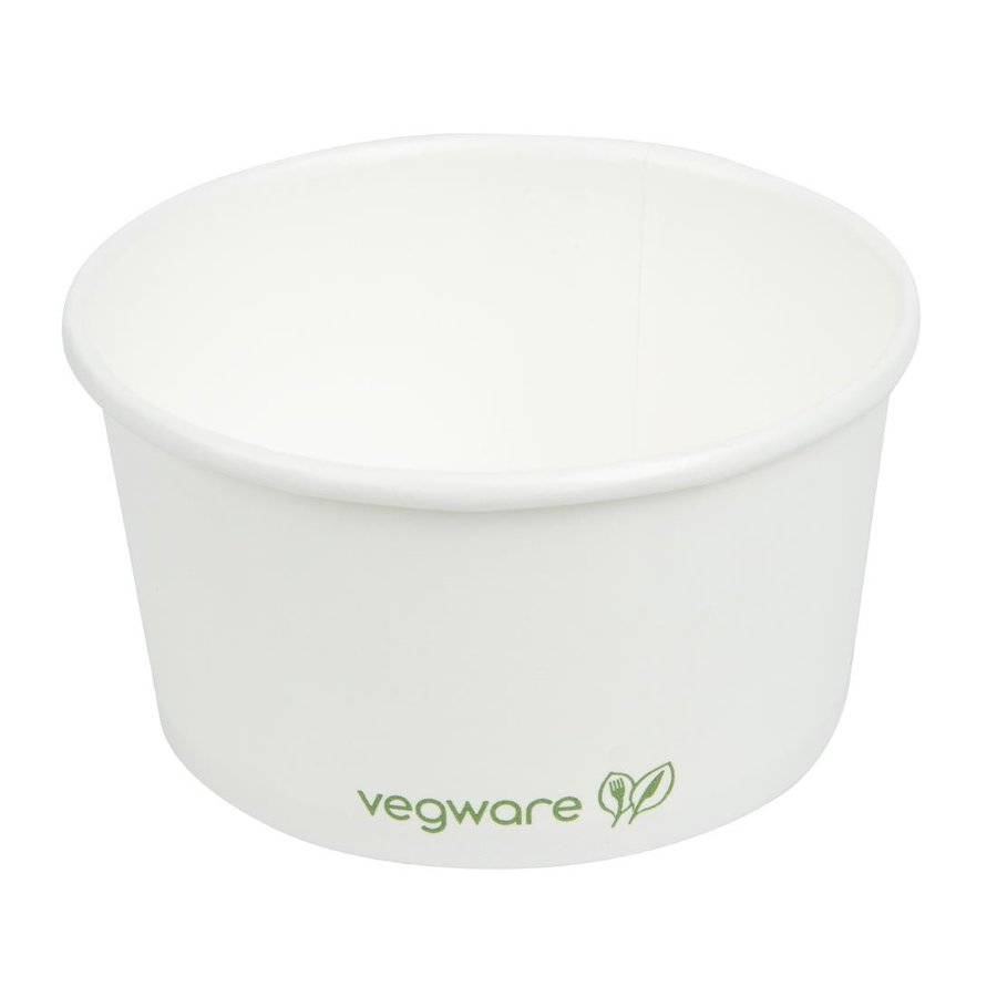 Bols à soupe ou glace compostables en PLA et papier blanc Vegware 170ml | 45 x 90 mm | convient pour GH166 et GH167 (lot de 1000)