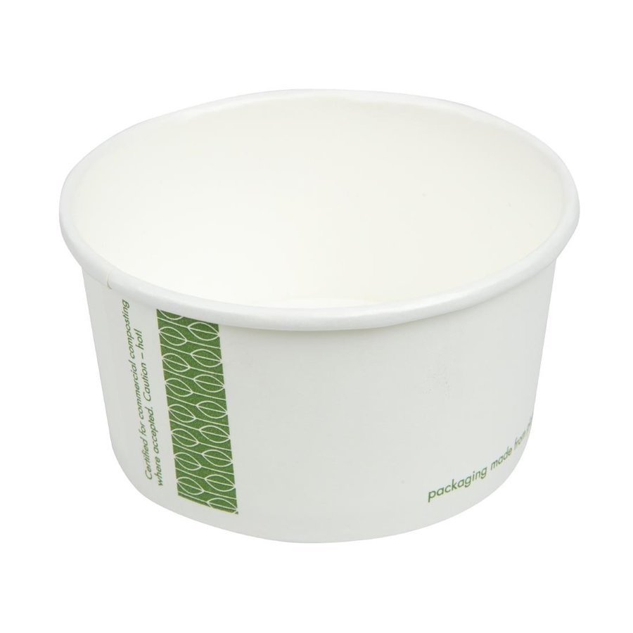 Bols à soupe ou glace compostables en PLA et papier blanc Vegware 170ml | 45 x 90 mm | convient pour GH166 et GH167 (lot de 1000)