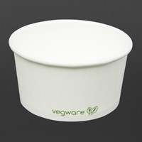 Bols à soupe ou glace compostables en PLA et papier blanc Vegware 170ml | 45 x 90 mm | convient pour GH166 et GH167 (lot de 1000)