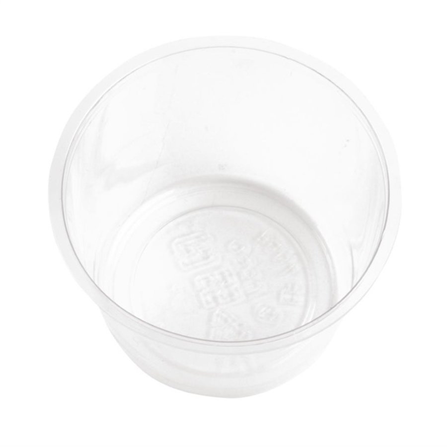 Pots à sauce froide en PLA transparent Vegware 118 ml | 48 mm | convient pour GK104   (lot de 2000)