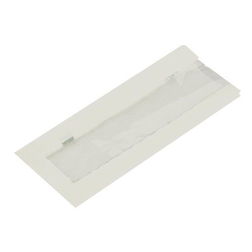  ProChef Sacs snack chaud en papier blanc glassine compostable avec fenêtre transparente NatureFlex Vegware | 250 x 100mm (Lot de 1000) 