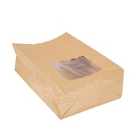 Sachets compostables en kraft doublés avec fenêtre transparente NatureFlex Vegware | 223 x 76 x 152mm (lot de 250)