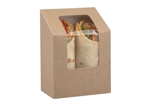  ProChef Boîtes à tortilla kraft compostables avec fenêtre PLA Colpac (lot de 500) 