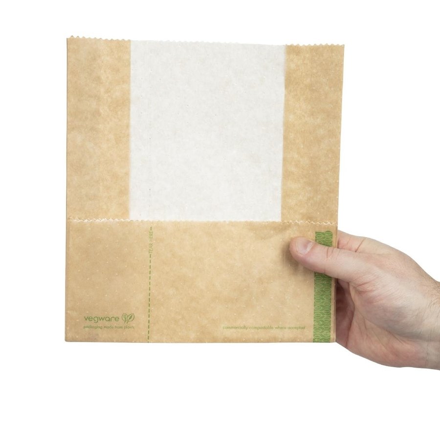 Sachets panini kraft compostables Vegware | 230 x  51 x 203mm (lot de 500)