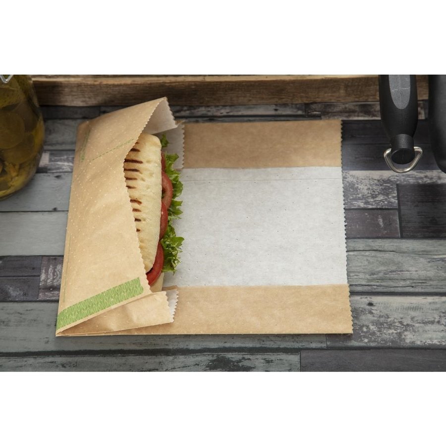 Sachets panini kraft compostables Vegware | 230 x  51 x 203mm (lot de 500)