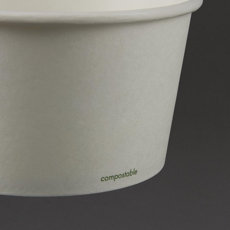 Bols à soupe / glace compostables en papier Vegware 350ml | convient pour GH168 et GF048 (lot de 500)