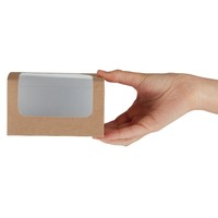 Boîtes sandwich rectangulaires kraft compostables avec fenêtre PLA Colpac | 72 x 125 x 77mm (lot de 500)