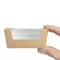 Boîtes à gâteau rectangulaires kraft compostables avec fenêtre Colpac | 45 x 86 x 42mm (lot de 500)