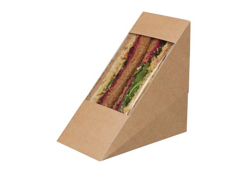  ProChef Boîtes sandwich kraft compostables avec fenêtre acétate Colpac Zest  (lot de 500) 