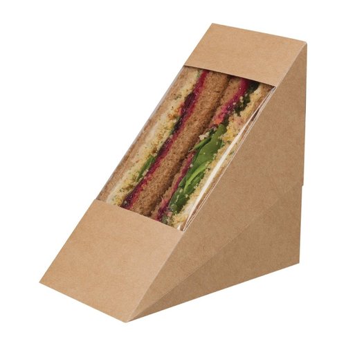  ProChef Boîtes sandwich kraft compostables avec fenêtre acétate Colpac Zest  (lot de 500) 