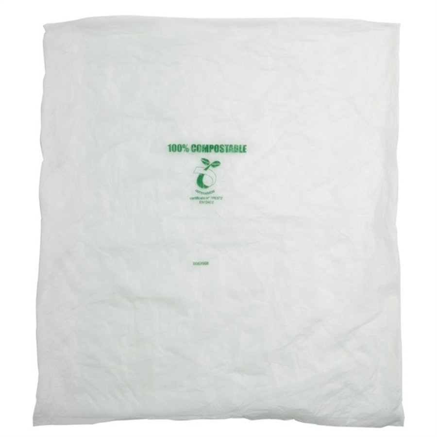 Grands sacs poubelle compostables en PLA vert Jantex 90L | 737 x 965 mm (lot de 20)