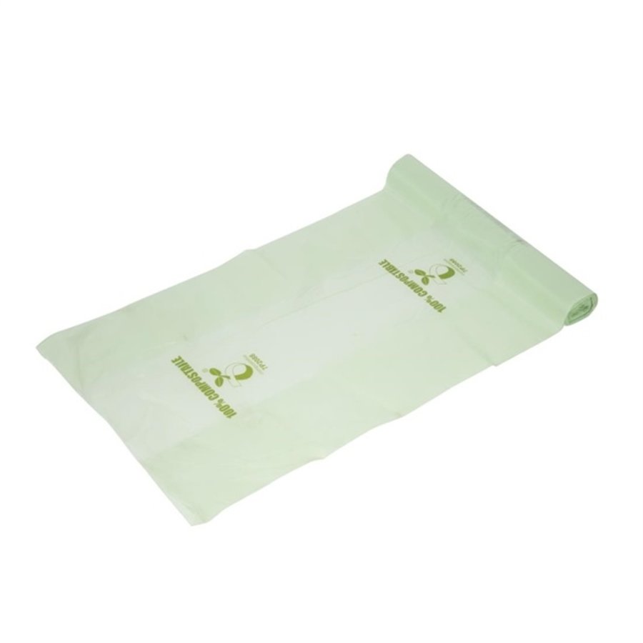 Petits sacs poubelle compostables en PLA Jantex 10L | 406 x 457 mm (lot de 24)