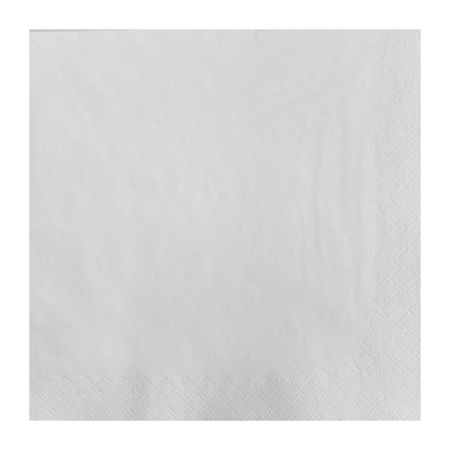 Serviettes blanches en papier 2 plis