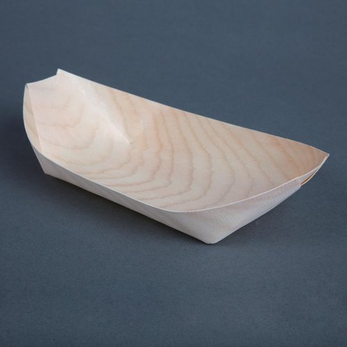  ProChef Plats biodégradables en peuplier | 3x19x10cm, forme pirogue (lot de 100) 