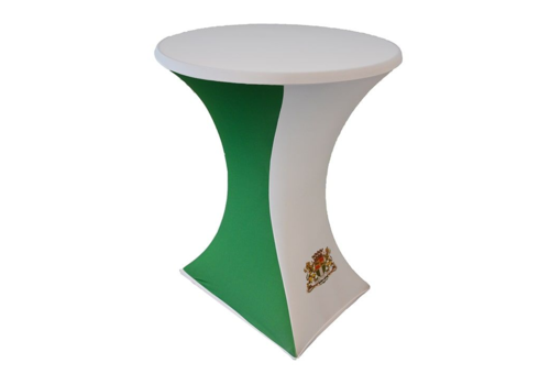  ProChef Housse de table extensible Rotterdam en polyester de diametre 80-85cm blanc et vert 