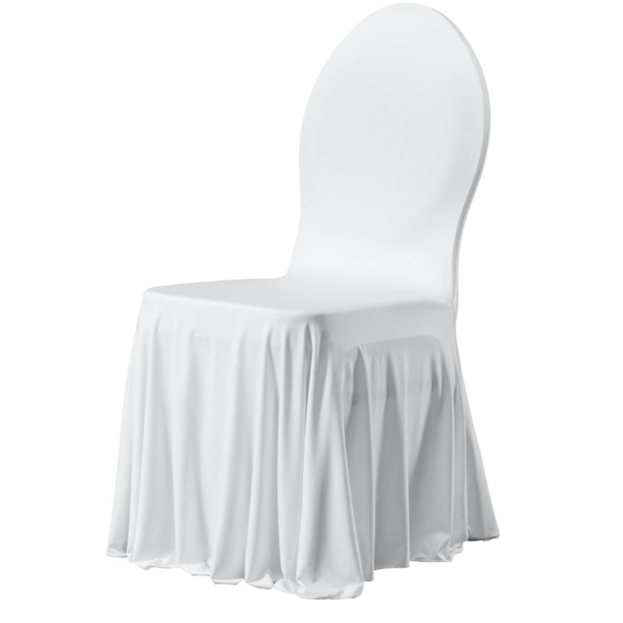 Housse de chaise Paris extensible en polyester blanche