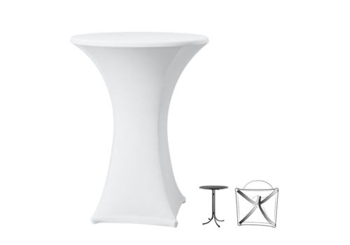  ProChef Housse de table  Paris de 80-85cm de diamètre blanche en polyester 