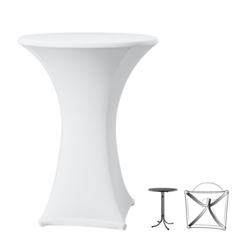 ProChef Housse de table  Paris de 80-85cm de diamètre blanche en polyester 