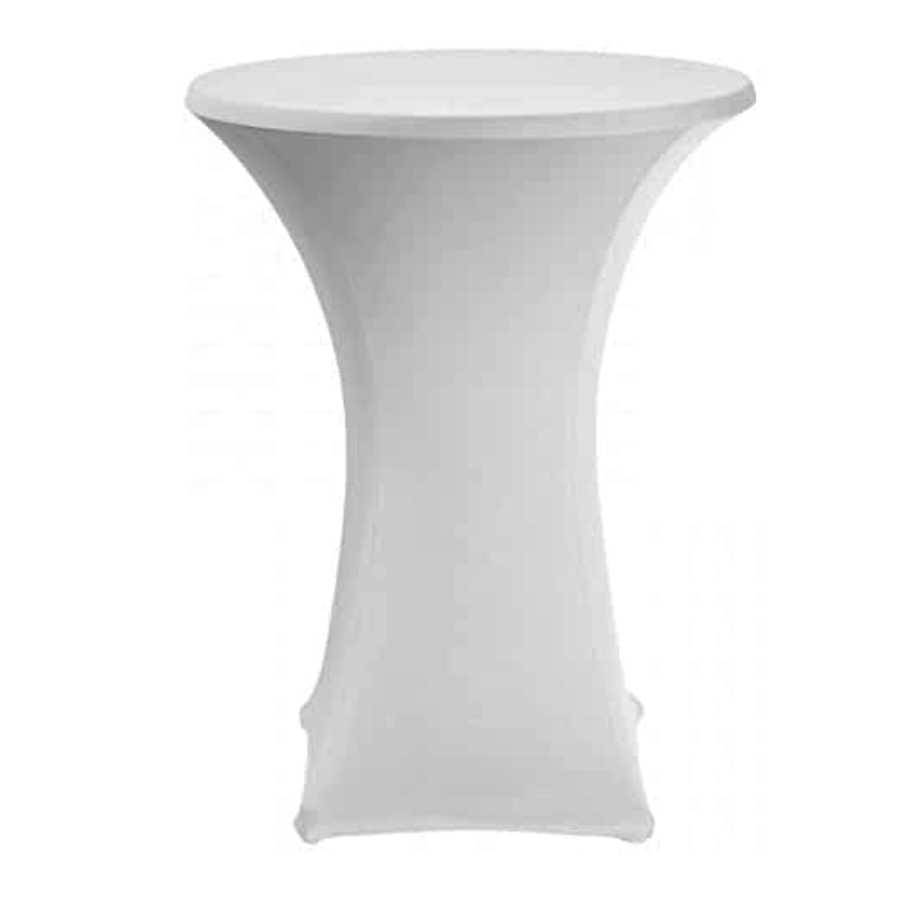 Housse de table Marseille de 70-85cm de diamètre blanche polyester