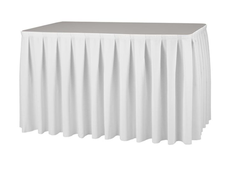  ProChef Jupe de table plissée Amiens polyester 410 x 73cm blanc 