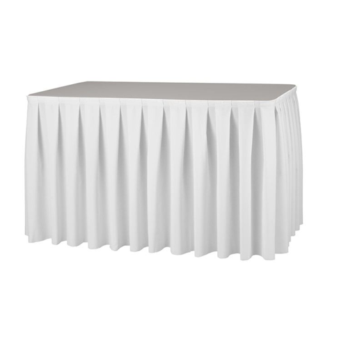  ProChef Jupe de table plissée Amiens polyester 410 x 73cm blanc 
