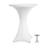 ProChef Housse de table extensible Brest en polyester de diametre 80-85cm blanc