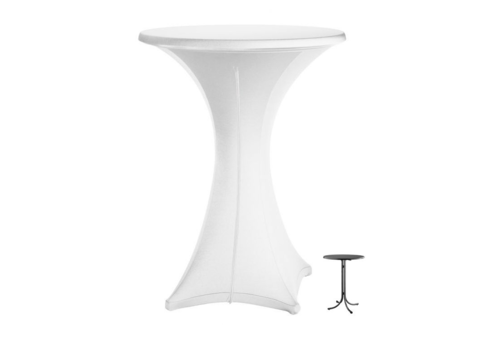  ProChef Housse de table extensible Brest en polyester de diametre 80-85cm blanc 