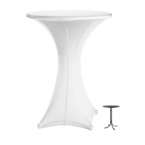  ProChef Housse de table extensible Brest en polyester de diametre 80-85cm blanc 