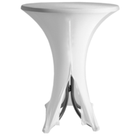 Housse de table extensible Brest en polyester de diametre 80-85cm blanc