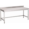 ProChef Table inox sans étagère basse avec dosseret 200Lx70Px85Hcm