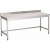 ProChef Table inox sans étagère basse avec dosseret 180Lx70Px85Hcm