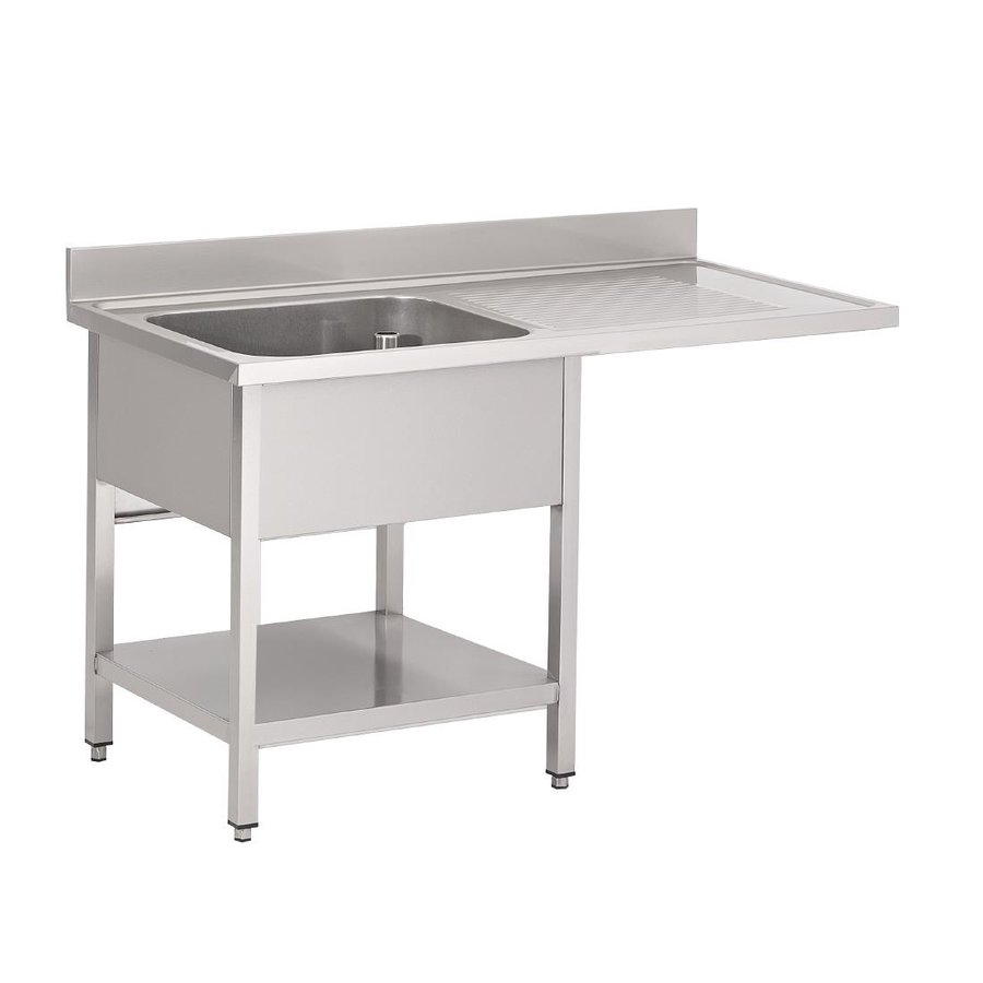 Plonge en inox avec étagère basse et emplacement lave-vaisselle 120Hx70Lx85Pcm