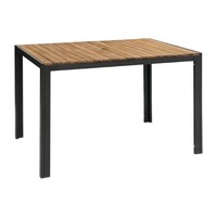 table rectangulaire en acier et acacia Bolero 74(H)x120x80cm