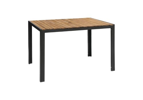  ProChef table rectangulaire en acier et acacia Bolero 74(H)x120x80cm 